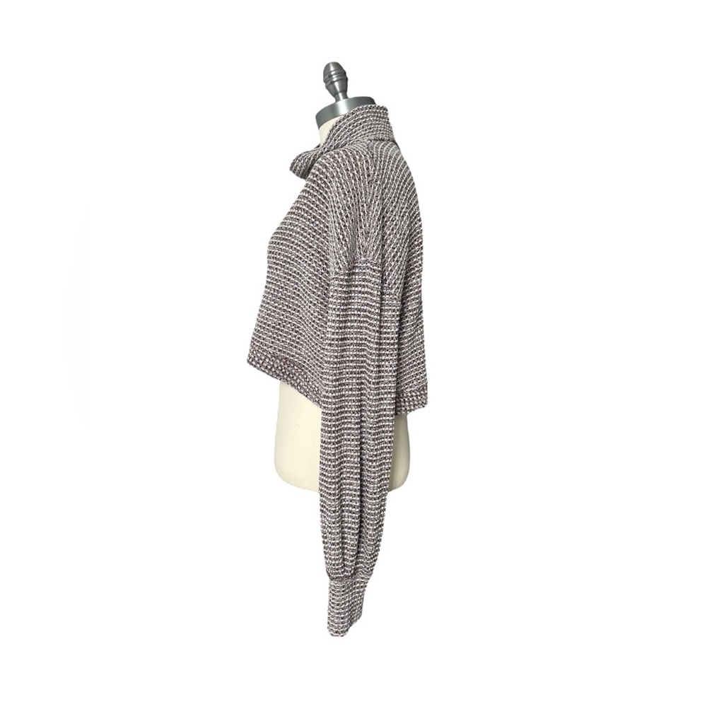 FREE PEOPLE Waffle Knit Cropped Turtleneck Long Sleeve Sweater Size Small - Picture 6 of 11